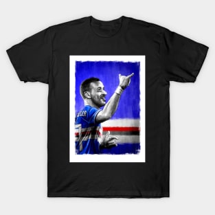 Fabio Quagliarella - Sampdoria Football Artwork T-Shirt